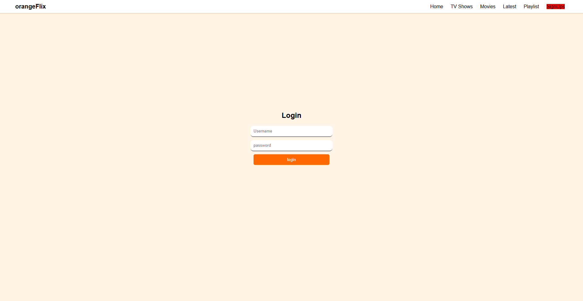 orangeFlix project preview